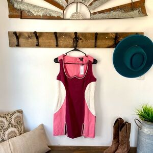 Pink and Burgundy Sleeveless Dress